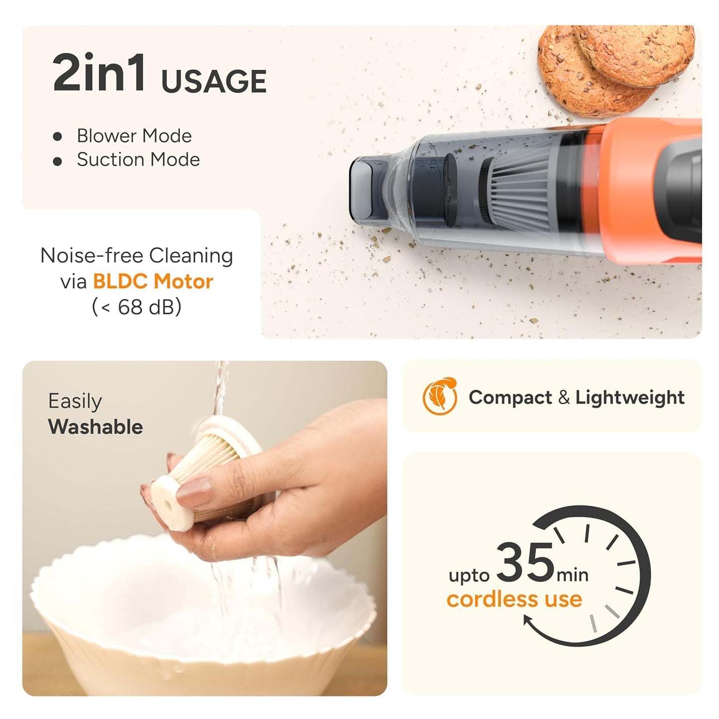 Portable Air Duster Wireless Vacuum Cleaner